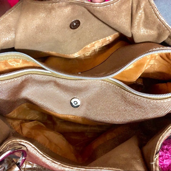 Kathy Van Zeeland Gold/Tan Canvas Handbag - Picture 8 of 8